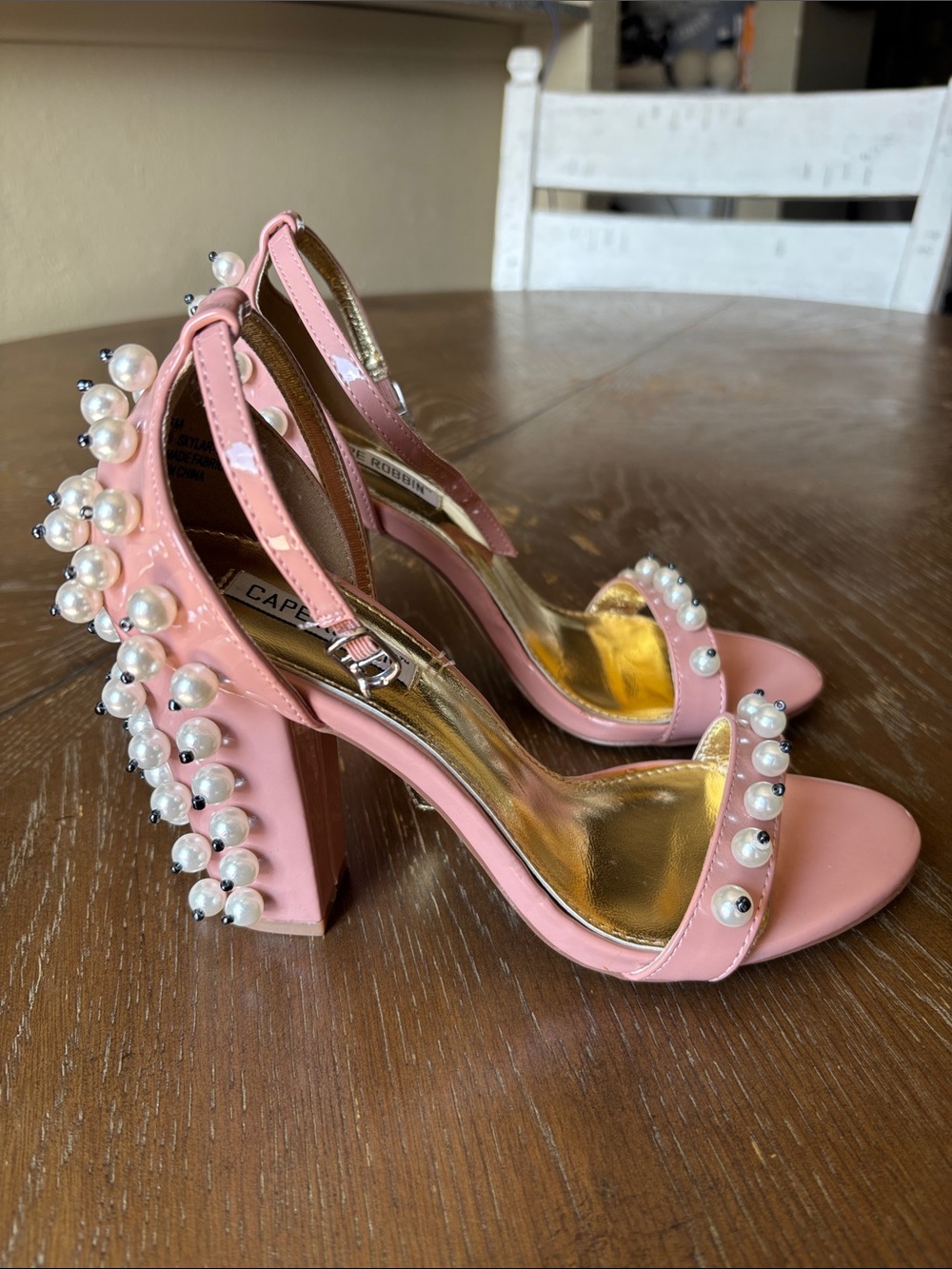 CAPE ROBBIN SKYLAR-1 HIGH Dusty Rose Pearls HEEL